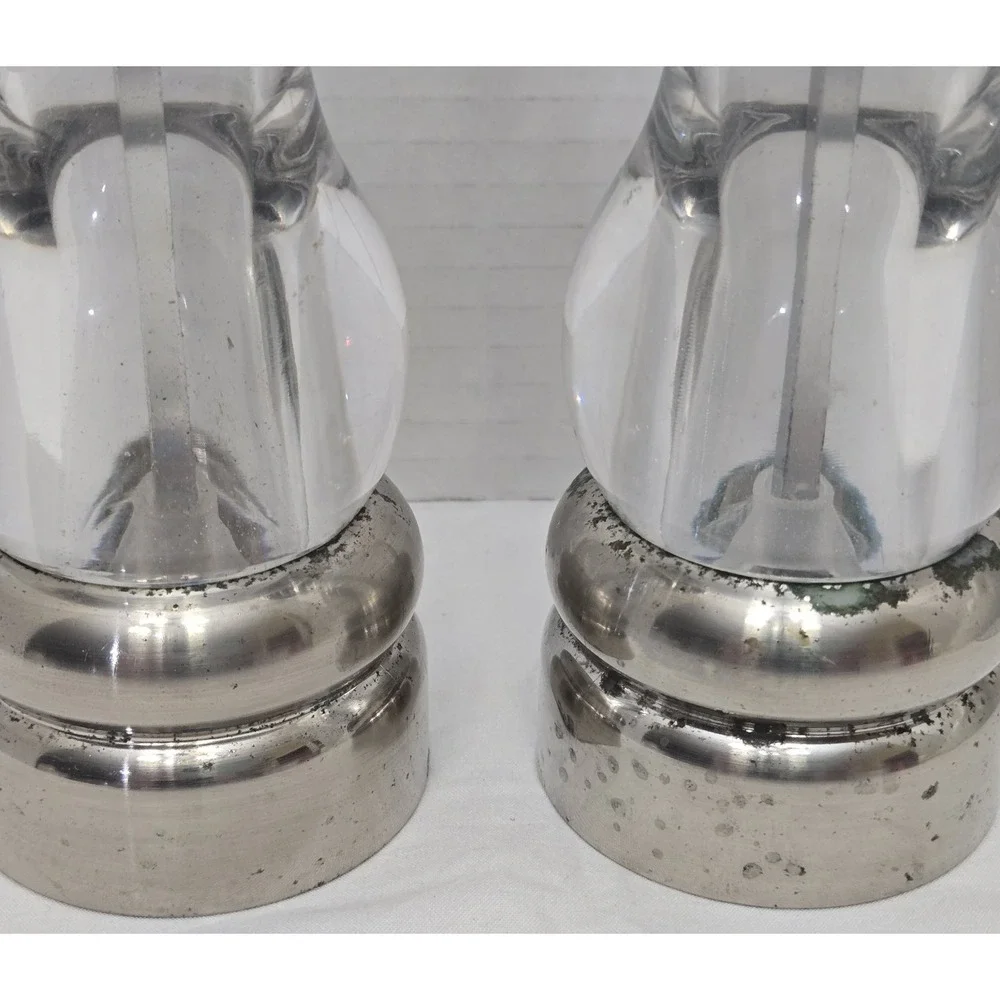 Vtg Olde Thompson Acrylic Salt Shaker/Pepper Mill, 8 Inch, See Descript - As Is